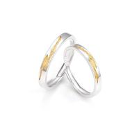 Dsnyu Anello di promessa coppia, anello coppia in argento 925, stile elegante, in argento dorato, fede nuziale, Réglable, Senza Gemme