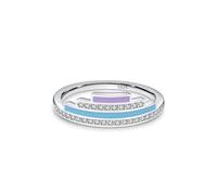 Dsnyu Anello in argento 925 da donna, anello di fidanzamento vintage colorato colla e gioielli in argento zircone, 12 (16,6), Zirconia cubica
