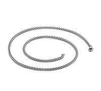 Dsnyu Catena da uomo, 45-71 cm, catena del grano, argento collana lunga in acciaio inossidabile per mio figlio larghezza 2/2,5/3,5 mm, Acciaio inossidabile