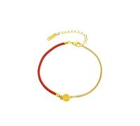 Dsnyu Cavigliera da donna, in acciaio inox, con lettera Fu e corda rossa