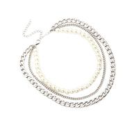 Dsnyu Collana lunga a Y da donna, a strati, lunga, a 2 strati, color oro delicato