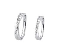 Dsnyu Coppia Anello di Fidanzamento, Anello Coppia Argento Sterling 999 "Tu Me Completa Fede, Réglable, Senza Gemme