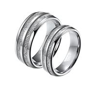 Dsnyu Coppia di anelli da sposa, anelli lucidati, in carburo di tungsteno, per voi, Senza zirconi