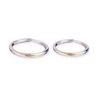 Dsnyu Coppia di anelli in argento 925, anelli per lui e per lei, in argento, misura regolabile, Verstellbar, Senza Gemstone