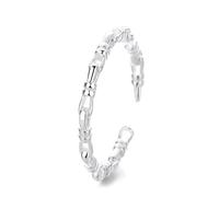 Dsnyu Fede da donna in argento 925, anello di fidanzamento semplice, maglia a catena in argento, misura regolabile