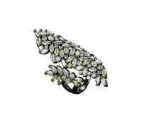 Dsnyu Fede nuziale con zirconia cubica, da donna, vintage, con foglia di zirconia cubica, gioielli alla moda, Adjustable, Zirconia cubica