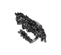 Dsnyu Fede nuziale con zirconia cubica, da donna, vintage, con foglia di zirconia cubica, gioielli alla moda, Adjustable, Zirconia cubica