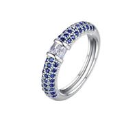 Dsnyu Fede nuziale da donna con zirconia cubica, anello di fidanzamento vintage rotondo con zirconia cubica, gioiello alla moda, L 1/2, Zirconia cubica