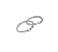 Dsnyu Fede nuziale per coppia, anello coppia in argento 925 linee di nastro gioielli eleganti, Réglable, Senza Gemme