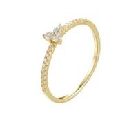 Dsnyu Moissanite Eternity, anello celebrità oro Clover con moissanite 9K 14K 18K oro giallo, 63 (20.1), Oro giallo 18 carati (750), Moissanite