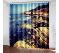 Dsnyu Tende oscuranti da 228 cm, motivo paesaggio australiano scogliera in poliestere, tende decorative per la casa, 2 pannelli, 101 x 228 cm (larghezza x lunghezza)