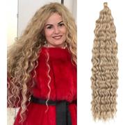 Dsoar Capelli a Torsione Profonda all'Uncinetto Onda d'Acqua Torsione Fasci di Capelli Sintetici Ricci Che Intrecciano l'Estensione dei Capelli Ombre, 26 Pollici 3 Packs