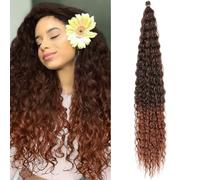 Dsoar Capelli a Torsione Profonda all'Uncinetto Onda d'Acqua Torsione Fasci di Capelli Sintetici Ricci Che Intrecciano l'Estensione dei Capelli Ombre, 30 Pollici 3 Packs