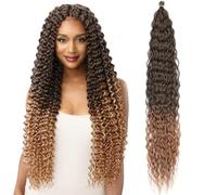 Dsoar Capelli a Torsione Profonda all'Uncinetto Onda d'Acqua Torsione Fasci di Capelli Sintetici Ricci Che Intrecciano l'Estensione dei Capelli Ombre, 30 Pollici 3 Packs