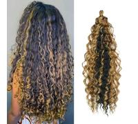 Dsoar Capelli da Intreccio a Onde Profonde Capelli Sintetici Ondulati con Riflessi Ricci per Trecce Fasci di Capelli a Onde Oceaniche 22 Pollici 3 Confezioni, 1B/30/27#