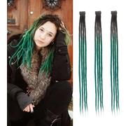 Dsoar Clip In Dreadlock Extensions 24 Inch 3PCS Fatto a Mano 0,6 cm Dreads Sintetico con Clip Morbido Crochet Loc Estensioni