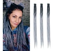 Dsoar Estensioni Dreadlock Sottili Clip in Dreads Dreads Fatti a Mano 3Pcs Crochet Loc Extensions 24 Inch/60 cm