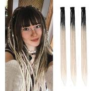 Dsoar Estensioni Dreadlock Sottili Clip in Dreads Dreads Fatti a Mano 3Pcs Crochet Loc Extensions 24 Inch/60 cm