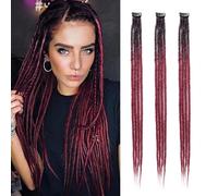 Dsoar Estensioni Dreadlock Sottili Clip in Dreads Dreads Fatti a Mano 3Pcs Crochet Loc Extensions 24 Inch/60 cm