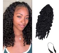 Dsoar Micro Extension in Capelli Umani Lavorati all'Uncinetto 100 g 20 Pollici Pre-annodate Capelli Ondulati France Curly per Trecce Colore Naturale Extension Ricci