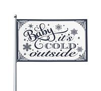 Dsoluuing Man Cave Rules Baby It's Cold Outside Flag Windsocks Outdoor Dorm Room Accessori (Dimensioni: 152 x 244 cm)