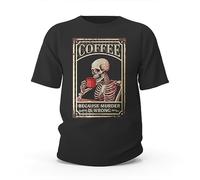 Dsoluuing T-shirt da uomo divertente con teschio caffè perché omicidio è sbagliato t-shirt divertenti magliette da uomo (colore: colore, taglia: XL)