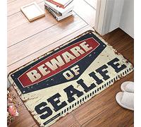 Dsoluuing Tappetino esterno Beware of Sealife Tappeto uomo Cave Decor divertente roba (taglia : 65 x 90 cm)