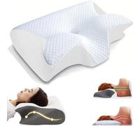 Dsongo Pillow Daddy - Cuscino per dormire, per cervicale, per dormire, schiena, fianchi e addominali, lavabile, migliorare efficacemente i problemi di sonno (bianco)