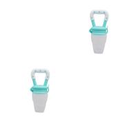 DSOUWEH 2 Set di Ciuccio per bambini in silicone alla moda comodo e sicuro per i viaggi Alimentatore per frutta per bambini in PP facile da pulire con coperchio Comodo verde chiaro S