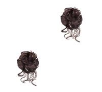 DSOUWEH 2 Set di Fermaglio per capelli sintetico facile per creare chignon disordinato con artigli ricci Fermaglio per capelli in fibra forte e stabile nello chignon come mostrato 1