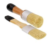 DSOUWEH 2x Chalk Paint per mobili Kit di pennelli per cera Pennello per stencil Pennelli per cera per legno per mobili Pennelli per pittura a gesso Bambini, B