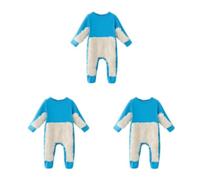 DSOUWEH 3 Set di Bambino che striscia lavando i vestiti Ingredienti sicuri Elevato effetto pulente Fissaggio stabile Pagliaccetto in cotone antigraffio Vestiti Blu zaffiro + +85