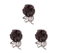 DSOUWEH 3 Set di Fermaglio per capelli sintetico facile per creare chignon disordinato con artigli ricci Fermaglio per capelli in fibra forte e stabile nello chignon come mostrato 1