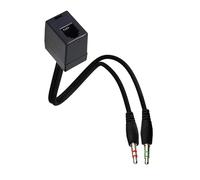 DSOUWEH Cavo adattatore per cuffie durevole da 35 cm che converte le connessioni RJ9 in uscite da 5 mm Cavo splitter telefonico per cuffie durevole con centro