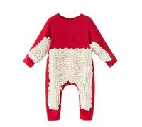 DSOUWEH Durata dei vestiti per neonati, artigianato squisito, non tossico, traspirante, delicato sulla pelle, vestiti per la pulizia strisciante del bambino, Rosso +80