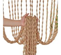 DSOUWEH Tenda per porta con perline per divisorio per stanza, schermo per patio, tenda per porta con perline in legno Qiboyuye, poliestere, C