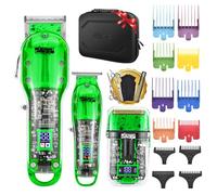DSP® Hair Clipper, Trimmer, Beard Shaver Kit for Men Professional Barber Set for Hair and Beard Cutting Zero Gap Beard Trimmer, Rechargeable Bald Fade Clippers with LED Display (Green)