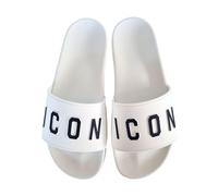 DSQUARED ciabatte a fascia slides sandalo in gomma uomo ICON FFM0023 bianco