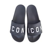 DSQUARED ciabatte a fascia slides sandalo in gomma uomo ICON FFM0023 nero