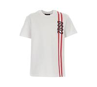 DSQUARED2 9974AG maglia bimbo BOY white printed cotton t-shirt-8 YEARS