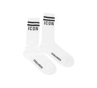 DSQUARED2 calzini in spugna con logo Icon bianco nero