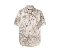Dsquared2 - Camicia a Maniche Corte in Cotone con Stampa Floreale Nera - - Shirts - Uomo - Beige - S