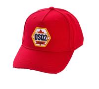 Dsquared2 - Cappellino in Cotone Ricamato con Visiera Strappata - - Accessories - Uomo - Rosso - ONE SIZE
