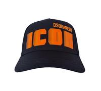 DSQUARED2 cappello berretto Baseball M638 blur ICON nero arancione fluo