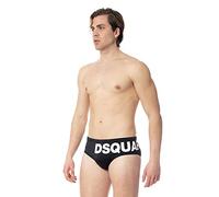 DSQUARED2 Costume Uomo D7B2E4680 Nero Logo Slip Elastico Regular Fit PE23 46