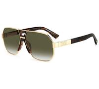 Dsquared2 Uomo D2 0028/S 06J/9K Occhiali da sole Metallo Oro Verde Geometrica Sfumato