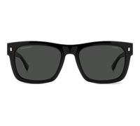 Dsquared2 D2 0100/CS Eyeglasses with Clip-On - Black Acetate, 55mm