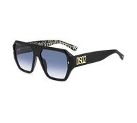 DSQUARED2 D2 0128/S Occhiali da Sole, Black Pattern White, 58 Uomo