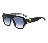 DSQUARED2 D2 0128/S Occhiali da sole, Black Pattern White, 58 Uomo, Black Pattern White, 58
