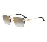Dsquared2 Donna D2 0102/S RHL/FQ Occhiali da sole Metallo Oro Oro Geometrica Normale Sfumato
